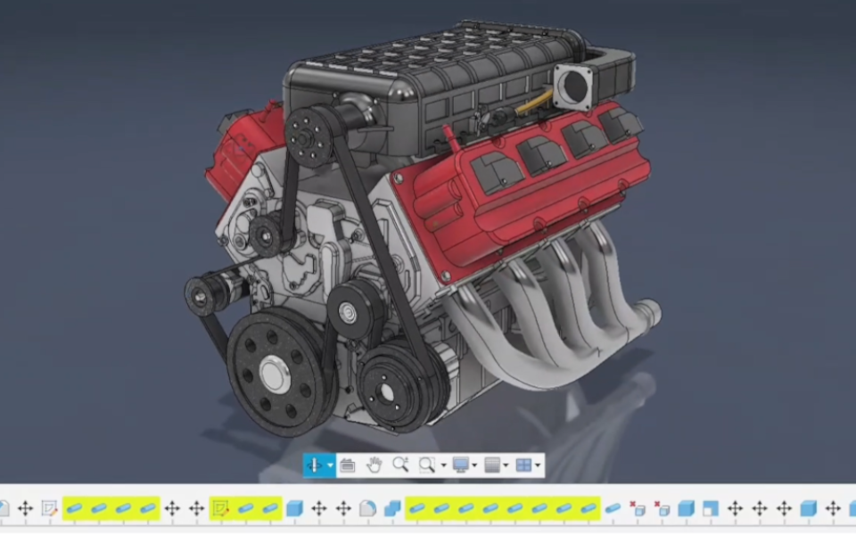 1年生の笹木 大暉さんがAutodesk Fusionを用いて「V8エンジン」の3Dモデルを制作